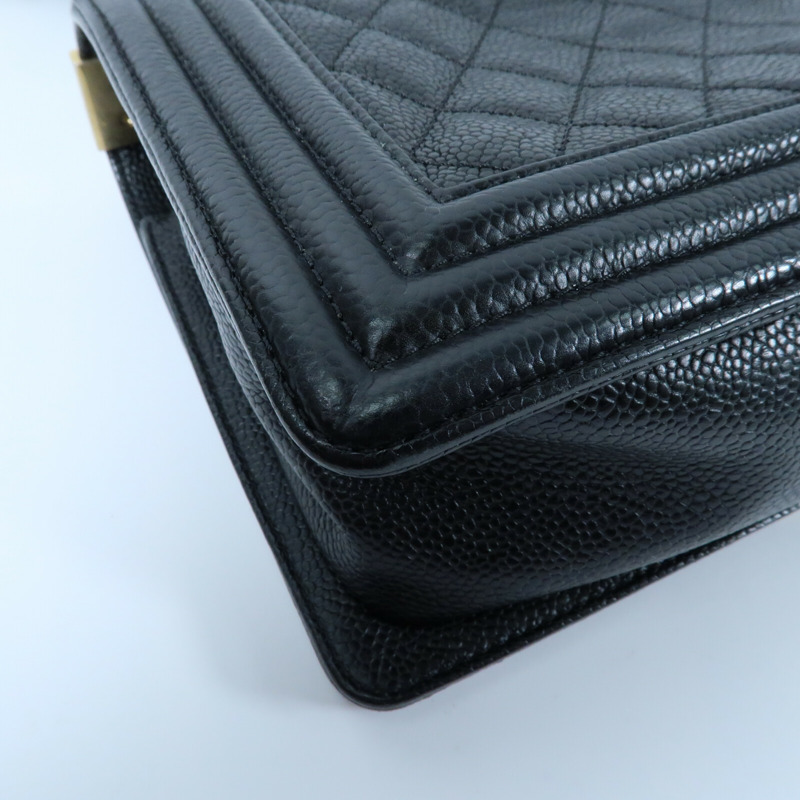 CHANEL 牛皮皮革Boy 25金扣鏈帶肩背袋-6