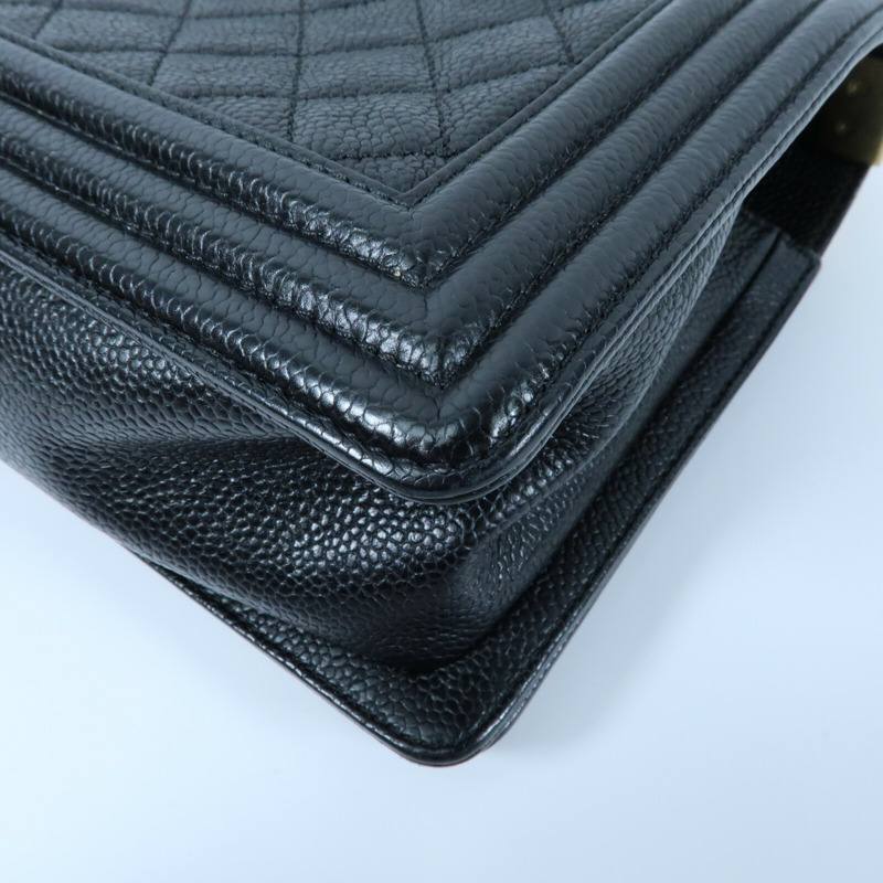 CHANEL 牛皮皮革Boy 25金扣鏈帶肩背袋-7