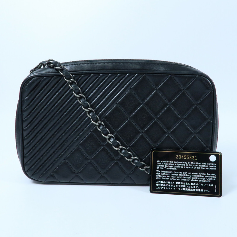 CHANEL 羊皮皮革Camera Bag鏈帶肩背袋-11