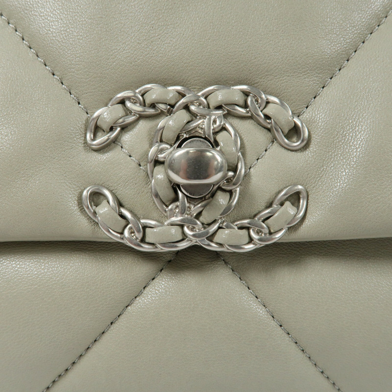CHANEL 羊皮皮革Chanel 19鏈帶手挽肩背兩用袋-9