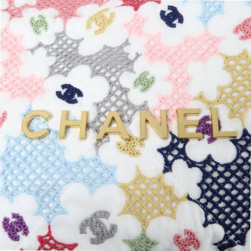 CHANEL 棉質Chanel 22 Small金扣鏈帶肩背袋-12