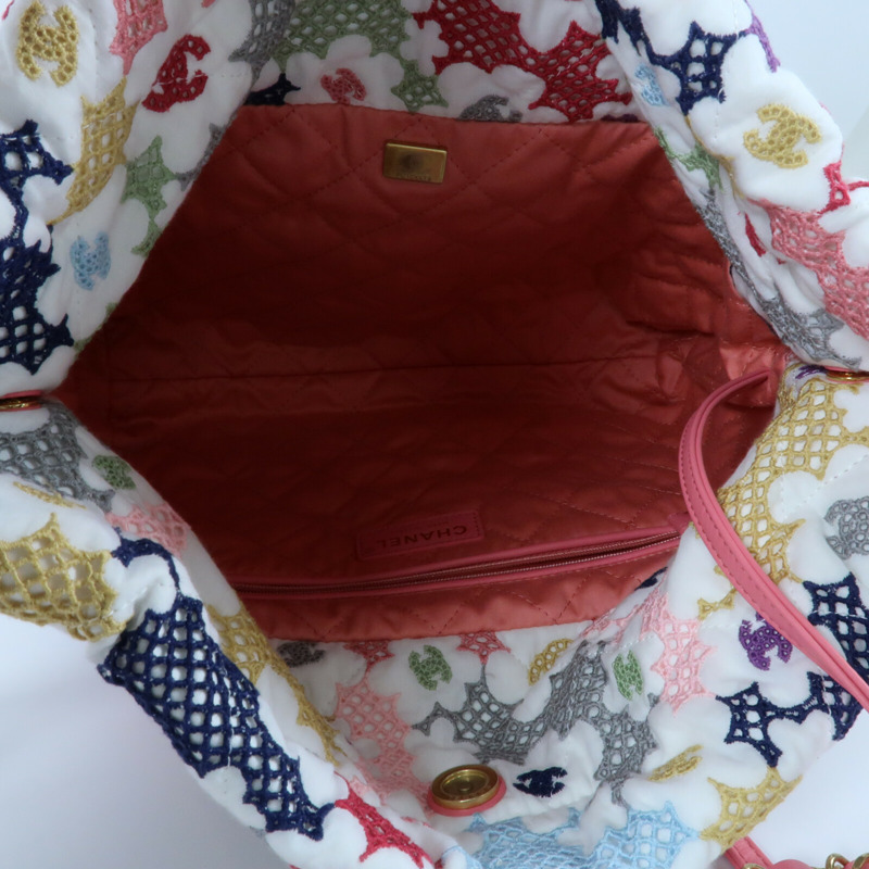 CHANEL 棉質Chanel 22 Small金扣鏈帶肩背袋-13