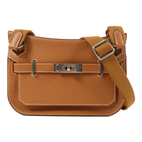 HERMES 【Hermes Fair】Evercolor皮革Mini Jypsiere銀扣肩背袋Gold