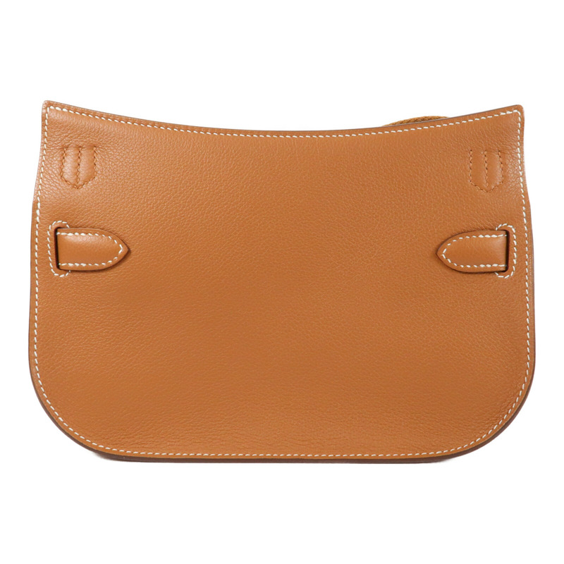 HERMES 【Hermes Fair】Evercolor皮革Mini Jypsiere銀扣肩背袋Gold-1