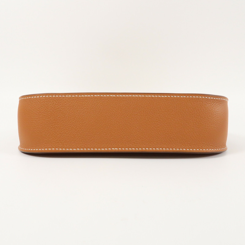 HERMES 【Hermes Fair】Evercolor皮革Mini Jypsiere銀扣肩背袋Gold-3