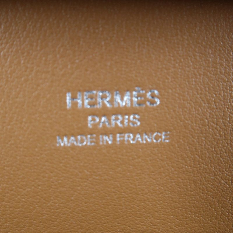 HERMES 【Hermes Fair】Evercolor皮革Mini Jypsiere銀扣肩背袋Gold-14