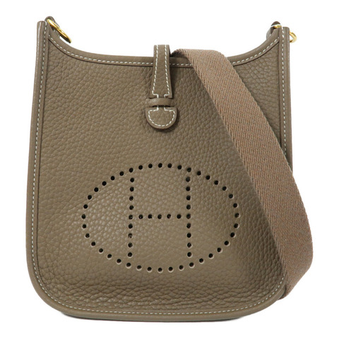 HERMES Clemence皮革Evelyne TPM金扣肩背袋Etoupe