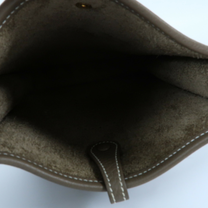 HERMES 【Hermes Fair】Clemence皮革Evelyne TPM金扣肩背袋Etoupe-8