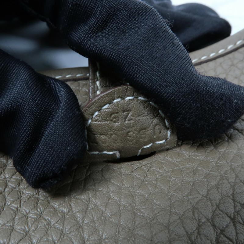 HERMES 【Hermes Fair】Clemence皮革Evelyne TPM金扣肩背袋Etoupe-10