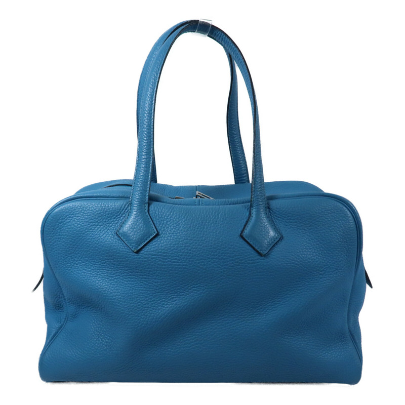 HERMES 【Hermes Fair】Clemence皮革Victoria 35銀扣肩背袋-1