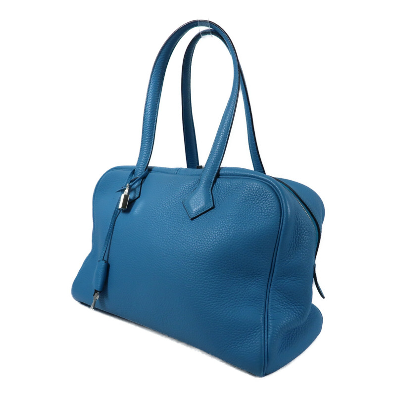 HERMES 【Hermes Fair】Clemence皮革Victoria 35銀扣肩背袋-2