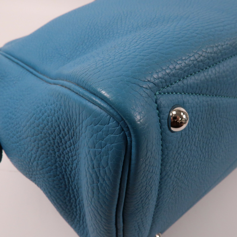 HERMES 【Hermes Fair】Clemence皮革Victoria 35銀扣肩背袋-4