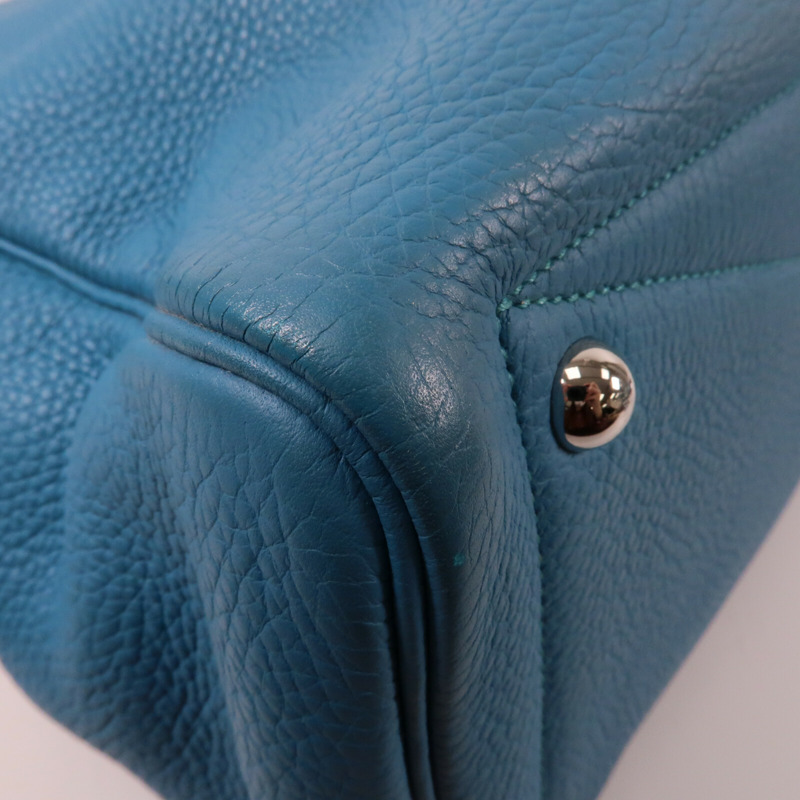 HERMES 【Hermes Fair】Clemence皮革Victoria 35銀扣肩背袋-6