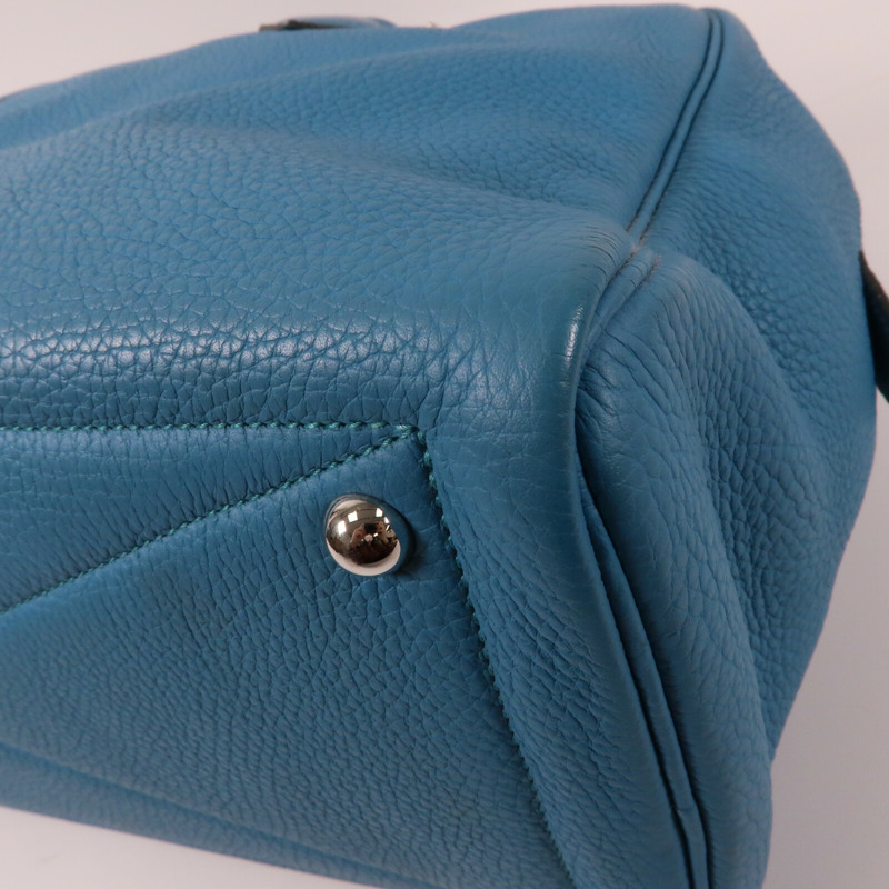 HERMES 【Hermes Fair】Clemence皮革Victoria 35銀扣肩背袋-7