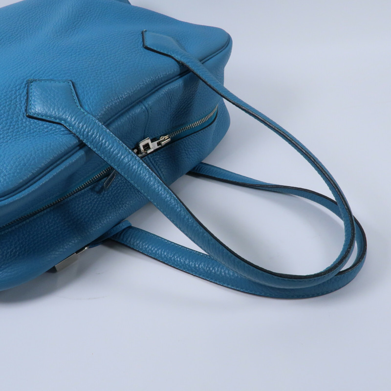 HERMES 【Hermes Fair】Clemence皮革Victoria 35銀扣肩背袋-8