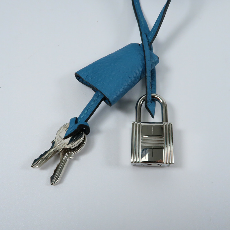 HERMES 【Hermes Fair】Clemence皮革Victoria 35銀扣肩背袋-9