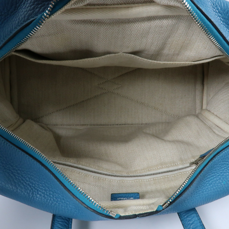 HERMES 【Hermes Fair】Clemence皮革Victoria 35銀扣肩背袋-11