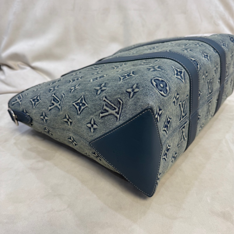 Lv 路易威登 Weekend Tote FW23系列 藍色水洗單寧托特牛仔手提單肩斜挎包-4