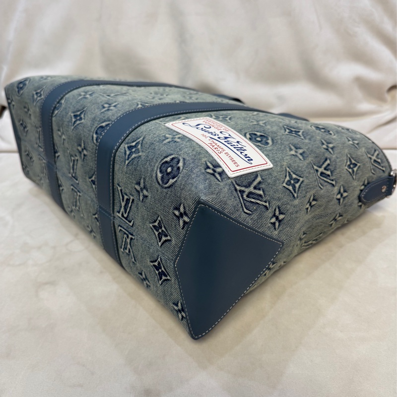 Lv 路易威登 Weekend Tote FW23系列 藍色水洗單寧托特牛仔手提單肩斜挎包-5
