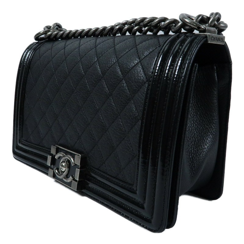 CHANEL 牛皮皮革Boy 25鏈帶肩背袋-2