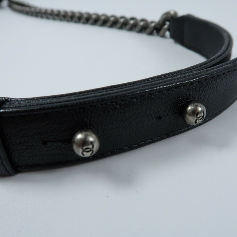 CHANEL 牛皮皮革Boy 25鏈帶肩背袋-10