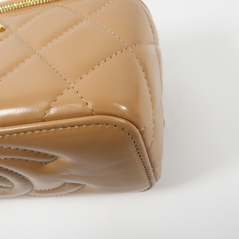 CHANEL 羊皮皮革Vanity Case金扣鏈帶手挽肩背兩用袋-6