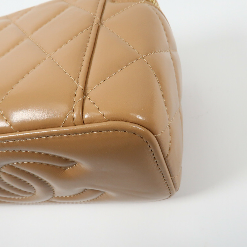 CHANEL 羊皮皮革Vanity Case金扣鏈帶手挽肩背兩用袋-8