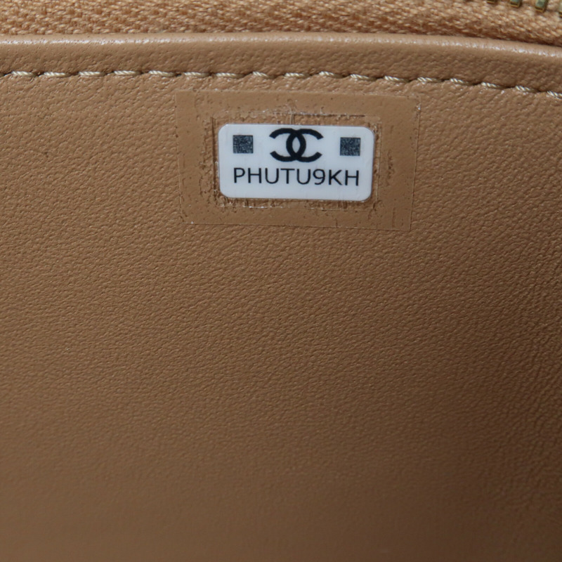 CHANEL 羊皮皮革Vanity Case金扣鏈帶手挽肩背兩用袋-9