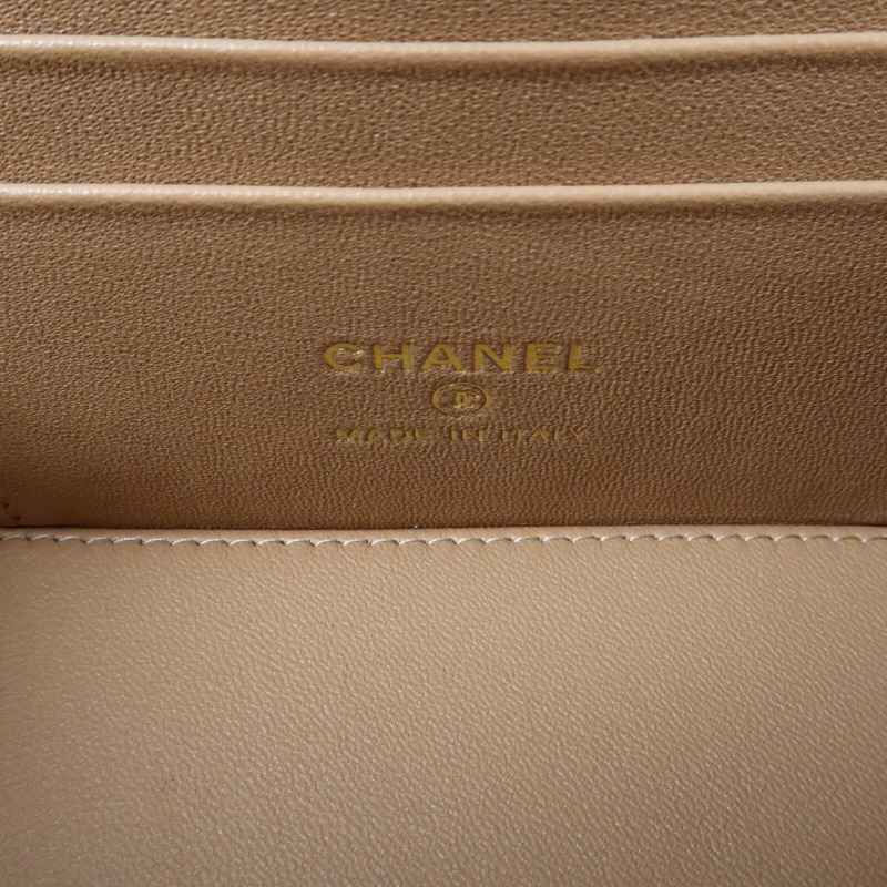 CHANEL 羊皮皮革Vanity Case金扣鏈帶手挽肩背兩用袋-10