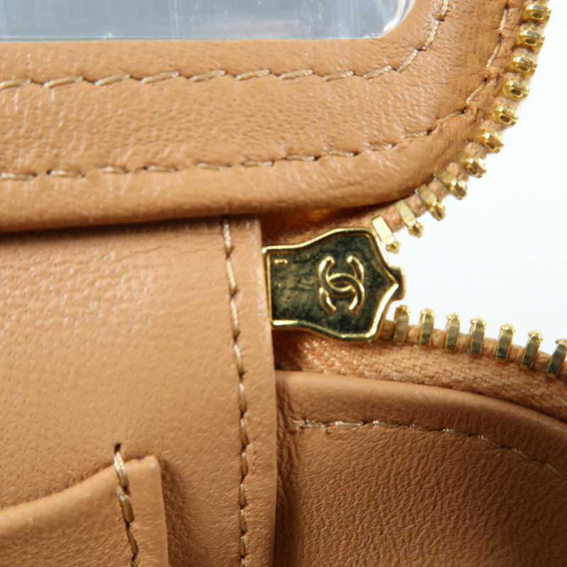 CHANEL 羊皮皮革Vanity Case金扣鏈帶手挽肩背兩用袋-11