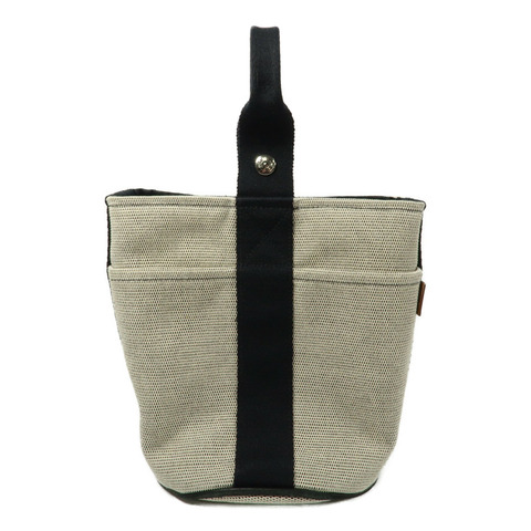 HERMES 【Hermes Fair】帆布Saxo MM銀扣手挽袋