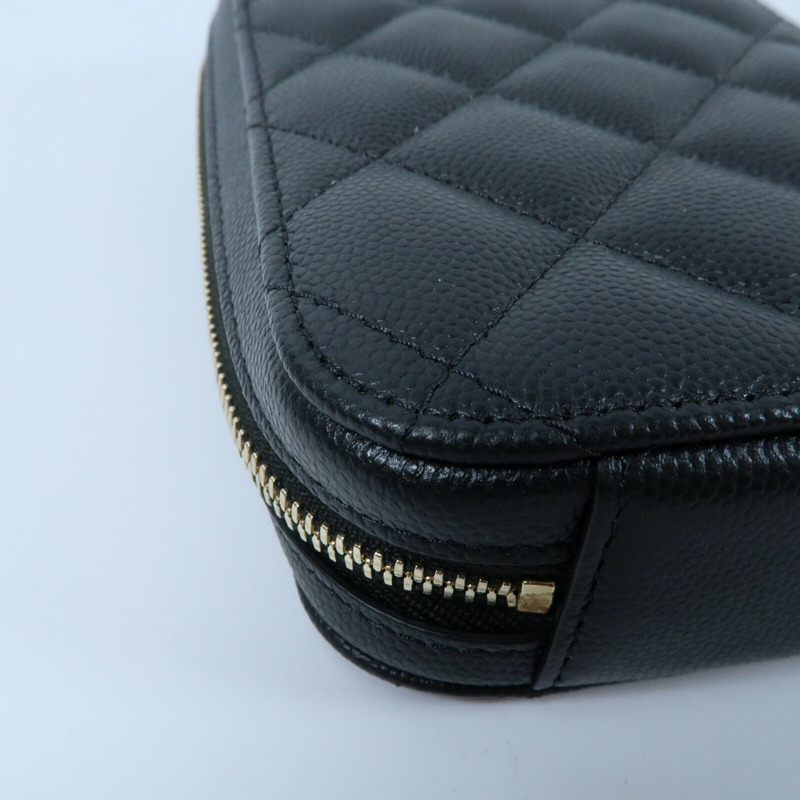 CHANEL 牛皮皮革Phone Bag金扣鏈帶肩背袋-4