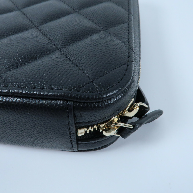 CHANEL 牛皮皮革Phone Bag金扣鏈帶肩背袋-5