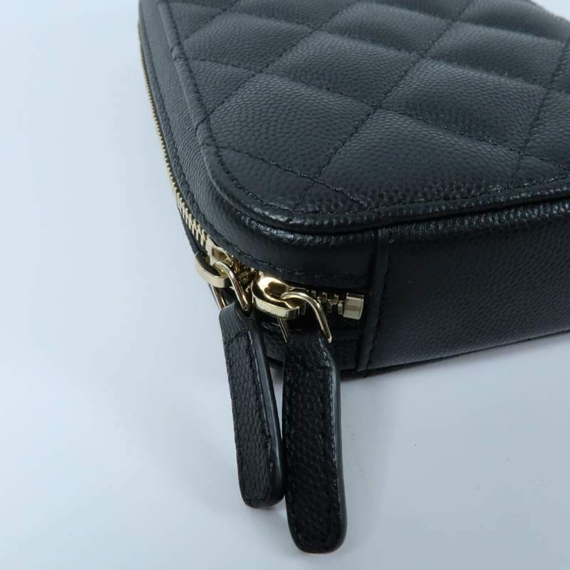 CHANEL 牛皮皮革Phone Bag金扣鏈帶肩背袋-6