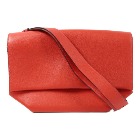 HERMES 【Hermes Fair】Novillo皮革Opli 28銀扣肩背袋Geranium/Rose Azalee