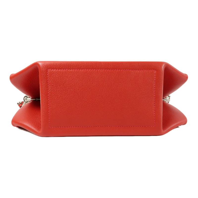 HERMES 【Hermes Fair】Novillo皮革Opli 28銀扣肩背袋Geranium/Rose Azalee-3