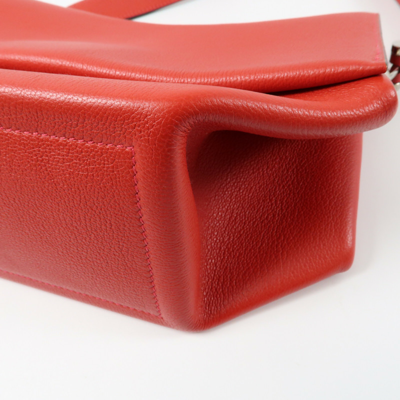 HERMES 【Hermes Fair】Novillo皮革Opli 28銀扣肩背袋Geranium/Rose Azalee-5