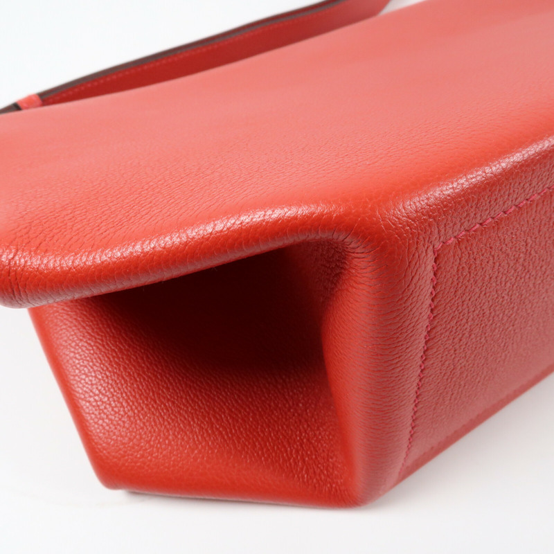HERMES 【Hermes Fair】Novillo皮革Opli 28銀扣肩背袋Geranium/Rose Azalee-6