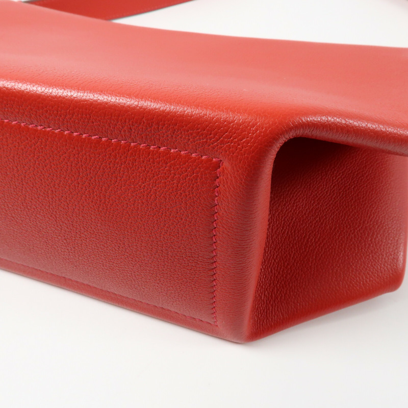 HERMES 【Hermes Fair】Novillo皮革Opli 28銀扣肩背袋Geranium/Rose Azalee-7