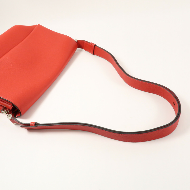 HERMES 【Hermes Fair】Novillo皮革Opli 28銀扣肩背袋Geranium/Rose Azalee-8