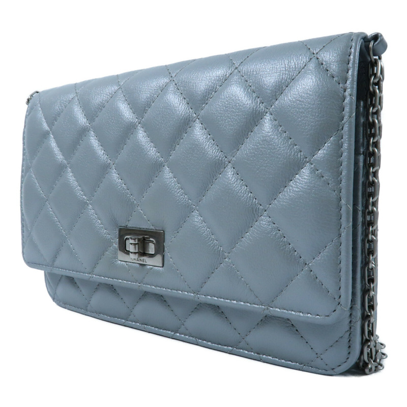 CHANEL 牛皮皮革WOC Wallet On Chain銀扣鏈帶肩背袋-2