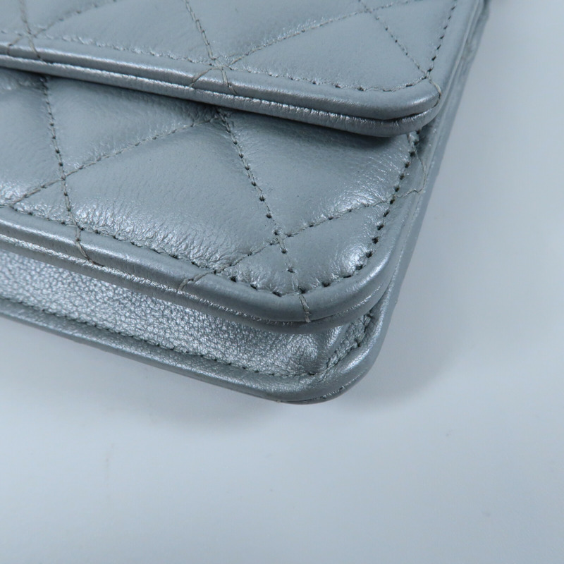 CHANEL 牛皮皮革WOC Wallet On Chain銀扣鏈帶肩背袋-5
