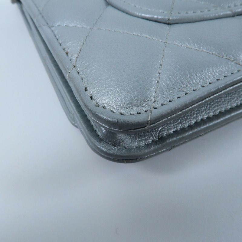 CHANEL 牛皮皮革WOC Wallet On Chain銀扣鏈帶肩背袋-6