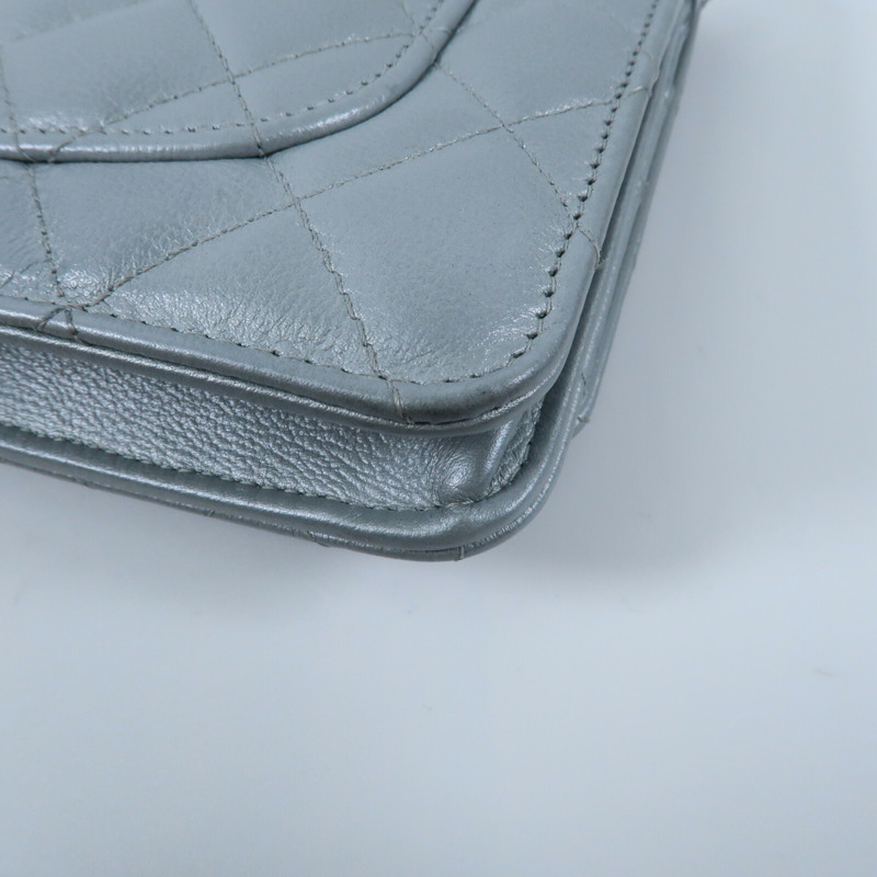 CHANEL 牛皮皮革WOC Wallet On Chain銀扣鏈帶肩背袋-7