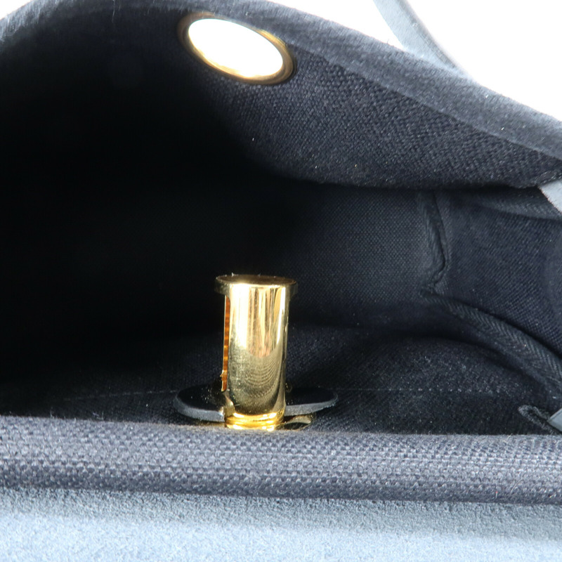 HERMES 【Hermes Fair】帆布Mini Herbag金扣肩背袋Noir-4