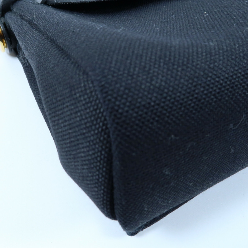 HERMES 【Hermes Fair】帆布Mini Herbag金扣肩背袋Noir-8