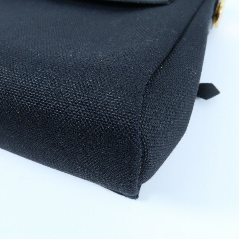 HERMES 【Hermes Fair】帆布Mini Herbag金扣肩背袋Noir-9