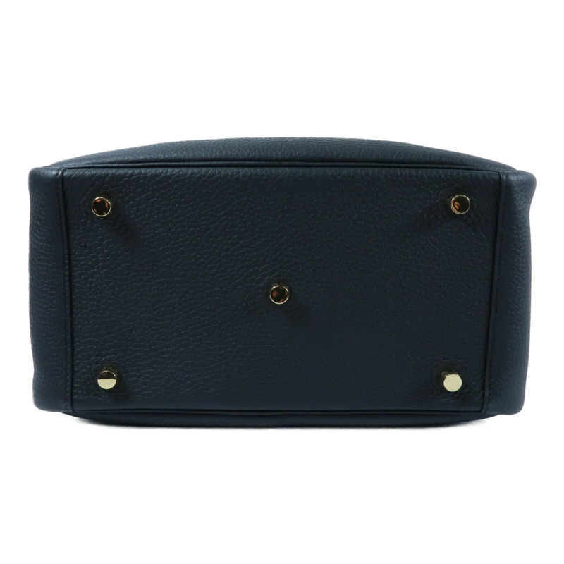 HERMES 【Hermes Fair】Clemence皮革Lindy 26金扣手挽肩背兩用袋Noir-3