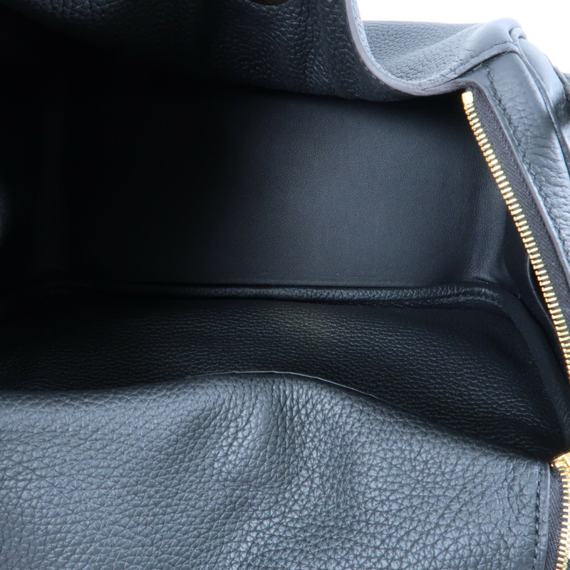 HERMES 【Hermes Fair】Clemence皮革Lindy 26金扣手挽肩背兩用袋Noir-13