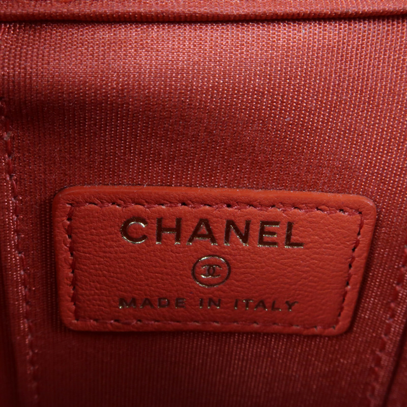 CHANEL Embroidered Thread Mini Vanity Case金扣鏈帶肩背袋-13